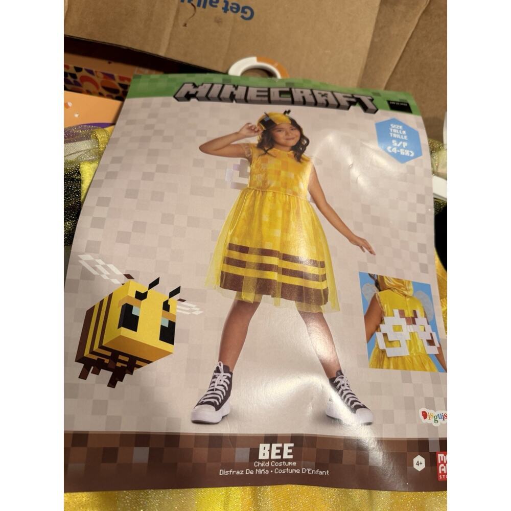 Minecraft Bee Child Costume By Disguise NEW Sz 4-6x - Picture 3 of 7